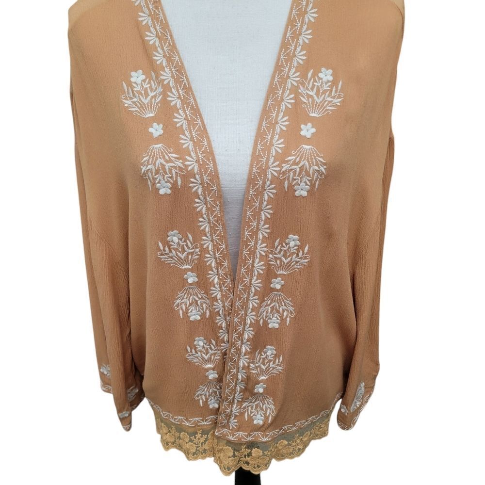 Sundance Boho Belle Embroidered Open Front Kaftan… - image 5